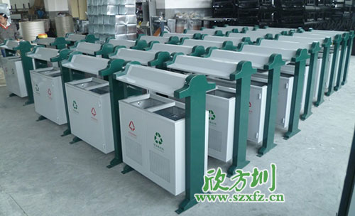 欣方圳鋼板分類垃圾桶，二十年專為小區潔凈服務